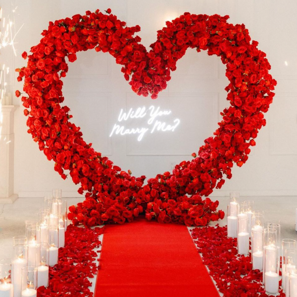 Loving Hearts Floral Arch (RED)